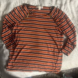 Michael Kors Striped Orange Women's Top